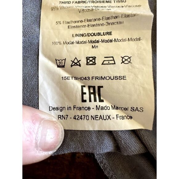 MADO ET LES AUTRES Women's Polka Dot Crew Neck Blouse Black White Size 46 - Picture 12 of 13